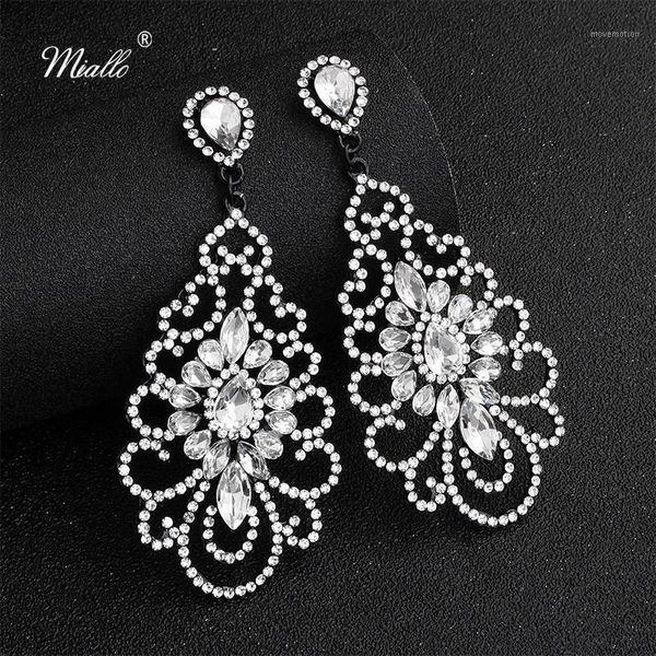 

miallo 2020 classic austrian crystal earrings wedding bride bridesmaids drop earrings for female college students party1, Silver