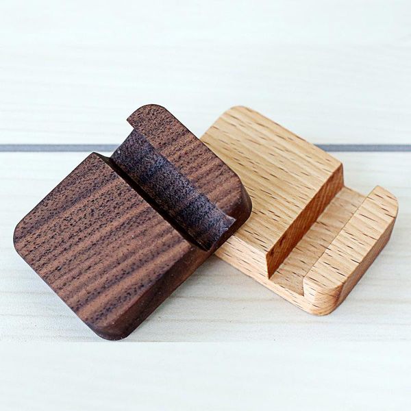 

universal portable solid wood cell phone racks desk stand holder for mobile phone tablet home office storage organization