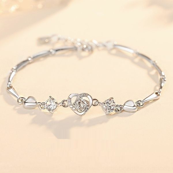 

lffhb форма сердца меньшинства женской версия браслет серебра корейских подружка s925 студентов чистого дизайна простой личности онлайн брас, Golden;silver