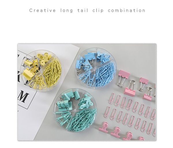 

color long tail clip multifunctional combination set stationery dovetail clip office supplies metal clip paperclip pin