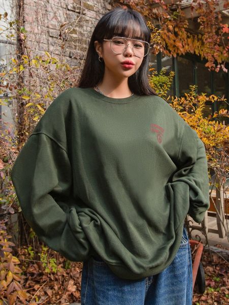 

dazy letter embroidery drop shoulder oversized sweatshirt v0cc#, White;black