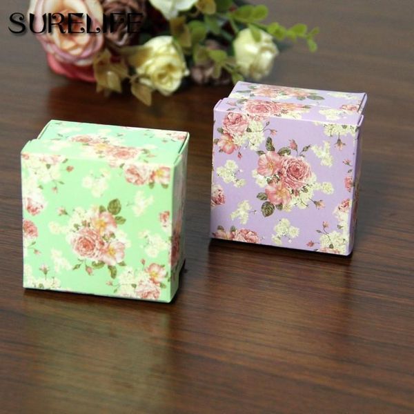 

50pcs chocolate paper gift box flower green purple for birthday wedding party decoration craft diy favor baby shower h jllxvd