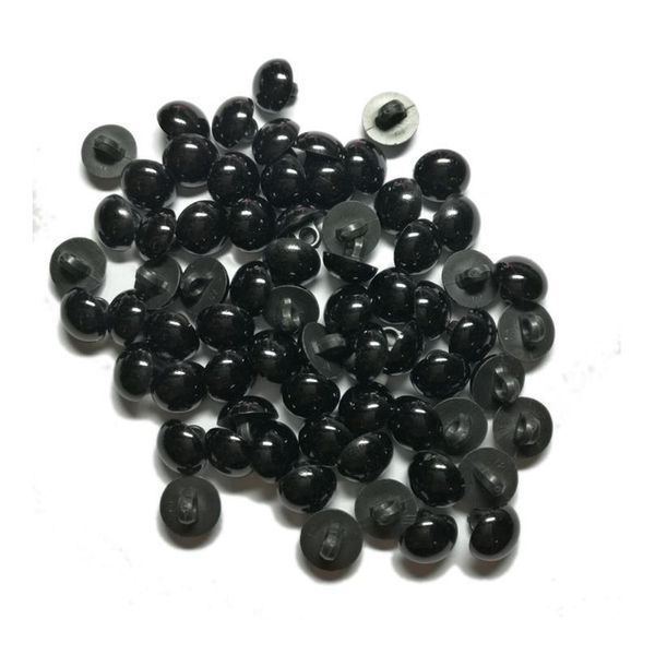 

new 100 pcs black resin buttons round mushroom domed sewing shank black diy animal eyes toy diy decorative buttons bbytbd, Blike;white