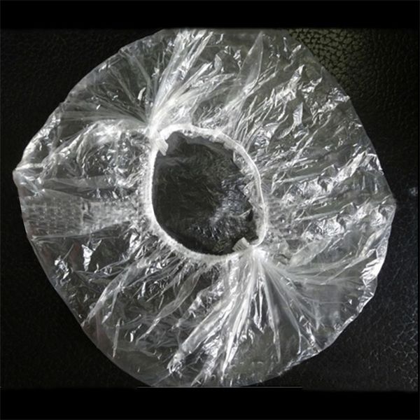 

portable 100pcs disposable clear spa hair salon home shower bathing elastic caps