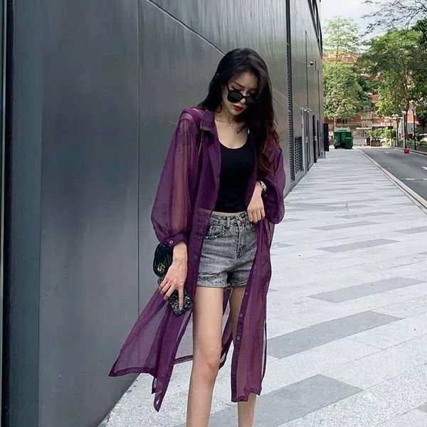

women's blouses & shirts women blouse summer puff sleeve long shirt kimono cardigan loose plus size black white chiffon sun-protective