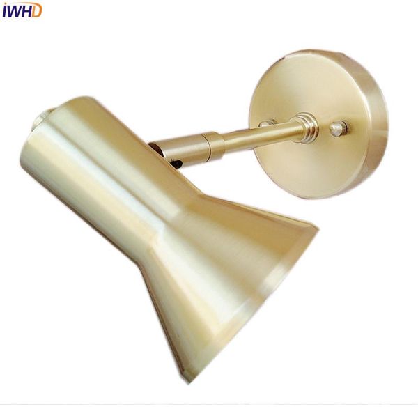 

iwhd nordic led wall lamp brass copper fixtures for home lighting wall lights living room bedroom bedside sconce mirror light