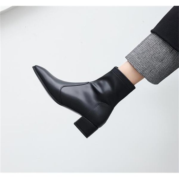 

2021 women's boots plus size 22-26.5cm long suede short fashion classic handcrafted toe pointed lambskin insole fu6p, Black