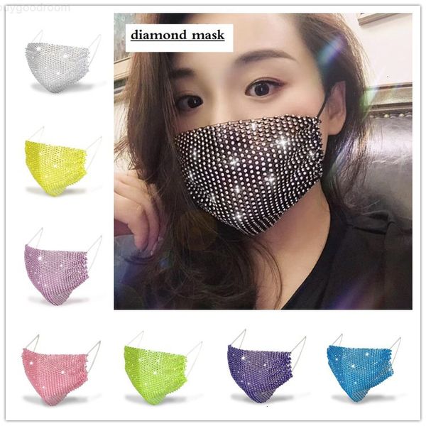 

bling diamond face mask designer masks bling women halloween mask sequins sunscreen mask trendy rhinestone facemask part ke1a