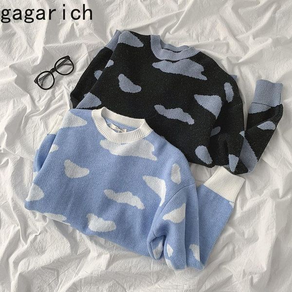 

gagarich casual sweater women 2020 autumn winter new korean style contrast o neck long sleeve loose pullovers warm tide1, White;black
