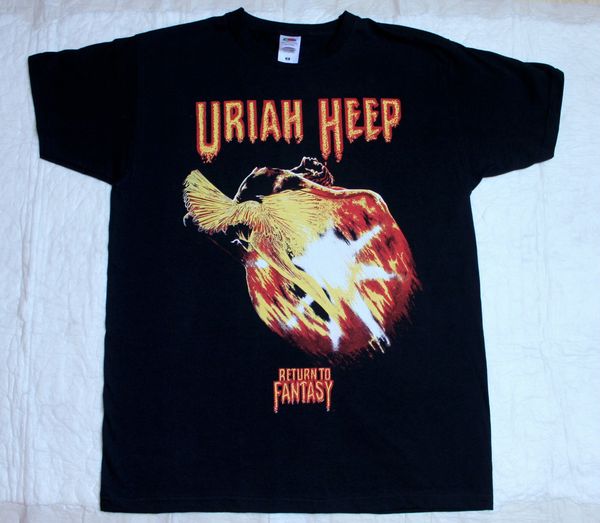 

uriah heep return to fantasy'75 hard rock deep purple nazareth new black t-shirt men t shirt 100% tee sport hooded sweatshirt hoodie