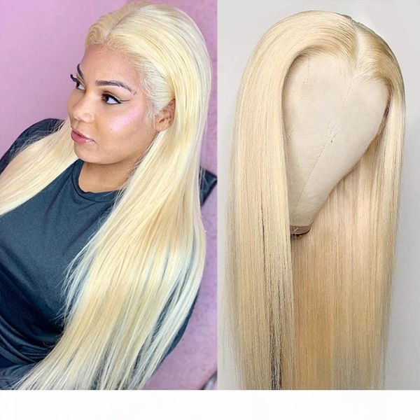 

дешевые # 613 blonde straight полного шнурка человеческих волос парики 13x4 фронта шнурок pre щипкового natural hairline с ребенком волос 8, Black;brown