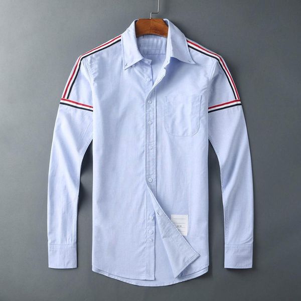 

new 19ss classic 2021 oxford striped cotton shirts pocket shirt long sleeves 2xl # m51 52ju, White;black
