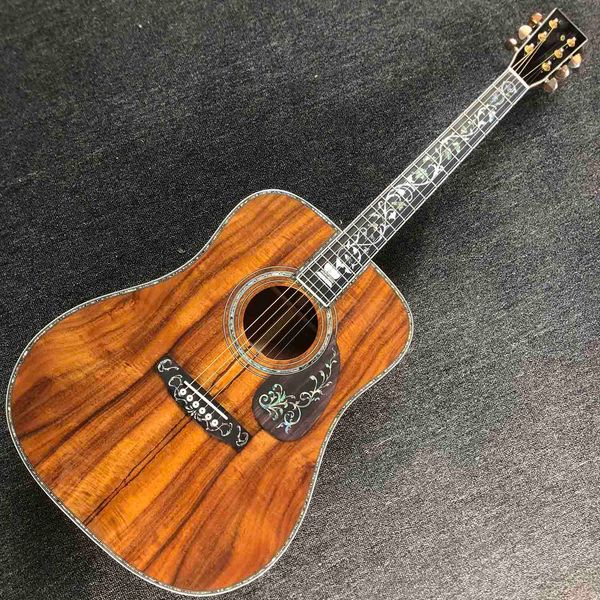

custom 6 strings 45s body shape 41 inch acoustic guitar life tree inlay ebony fingerboard koa top