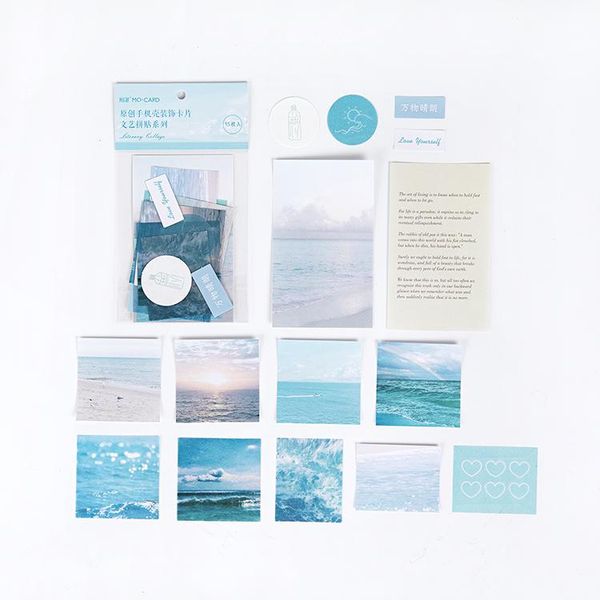 

15pcs пакет мобильного телефона shell украшение карта литературного коллаж ins ветер планета рука счет украшение материал бумага наклейка bb