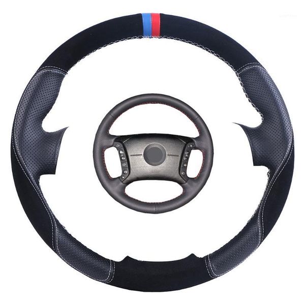 

suede leather car steering wheel cover for e46 318i 325i e39 e53 x5 /custom steering wrap braid1