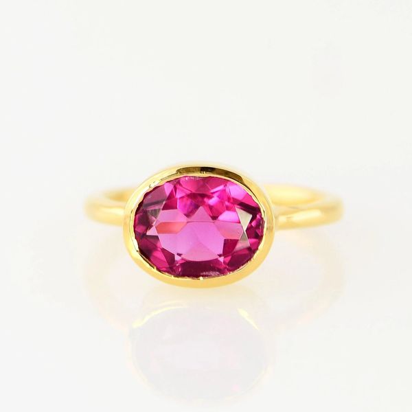 

simple oval cut red zircon crystal solitaire stacking rings fashion 14k gold gemstone engagement ring women birthstone anniversary jewelry, Golden;silver