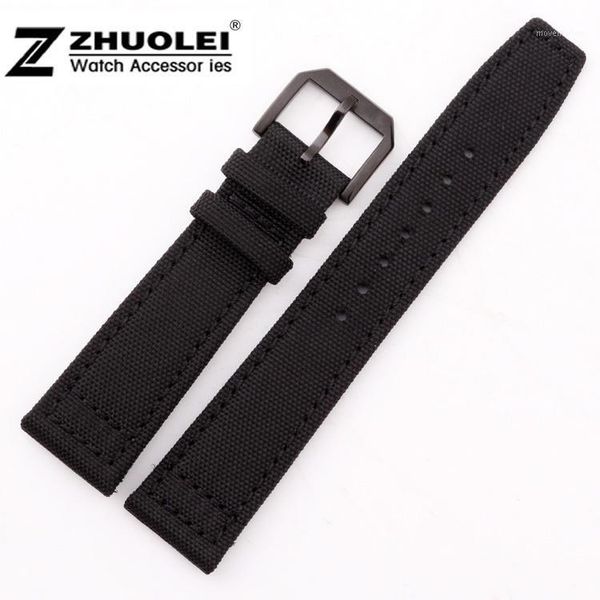 

21mm 22mm new durable nylon wrist watch strap bands nylon/genuine leather watch band for(fits) pilot1, Black;brown