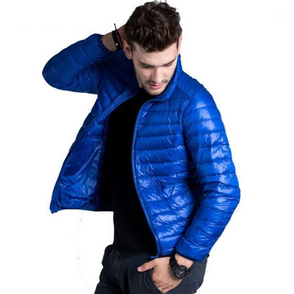 

men's down & parkas men jacket casual spring autumn winter stand collar fashion warm coat mens ultra light thin white duck jackets 4xl1, Black