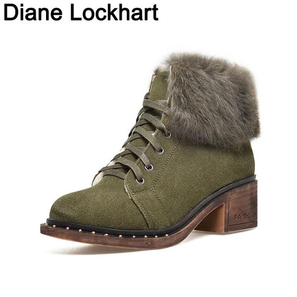 

2020 winter plush warm ankle boots women lace-up shoes snowboots ladies martinas botas short bootie bota feminina botines mujer, Black