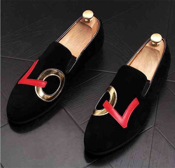 

loafers luxury men black velvet handmade flats shoes fashion wedding party dress slip-on embroidery s158
