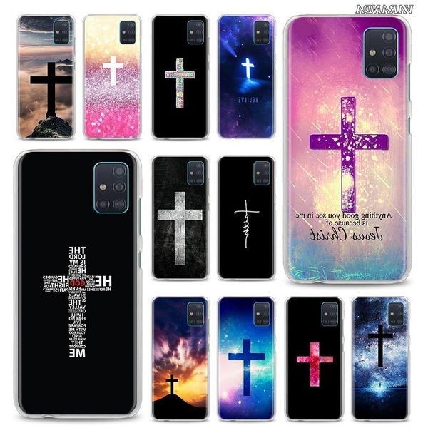 

жесткий pc phone чехол для samsung galaxy a10 a10e a10s a20 a30 a40 a20e a50 a70 назад shell обложка коке вера христианская иисус креста