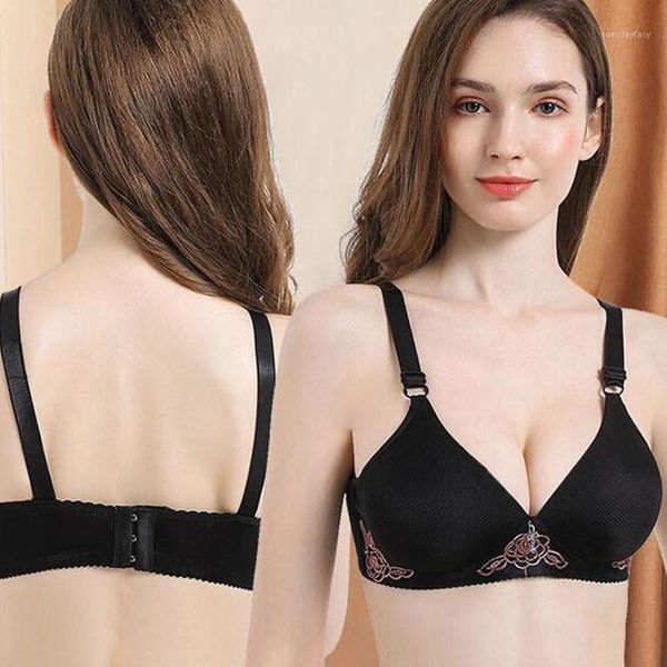 

bras women lingerie large size b c cup wire underwear red black adjustment type thin push up bra female bralett1
