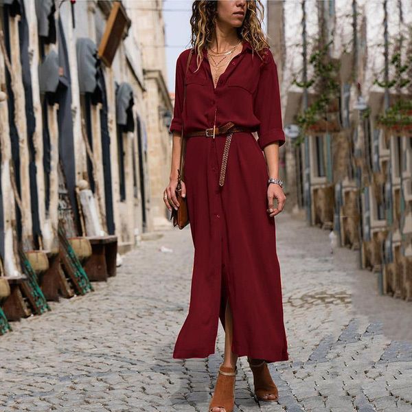 

fashion long sleeve dress women elegant spring summer dress plus size casual dresses woman party slim dress women long, Black;gray