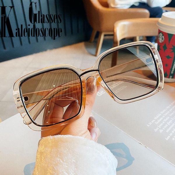 

sunglasses oversized women men square gradient sun glasses male feame transparent big frame eyewear shades uv400 beach style, White;black