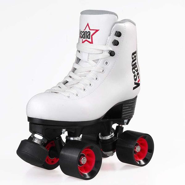 

inline & roller skates quad double row pu leather shoes for lovers two line 39*58mm wheels professional patines