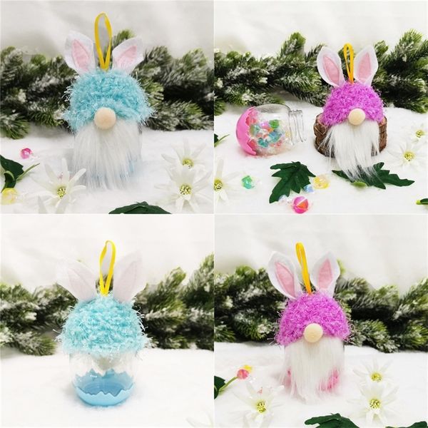 

2021 easter new arrival kids no face doll rabbit pendant gifts plastic children cute candy box christmas decoration sweetbox supplies g12204