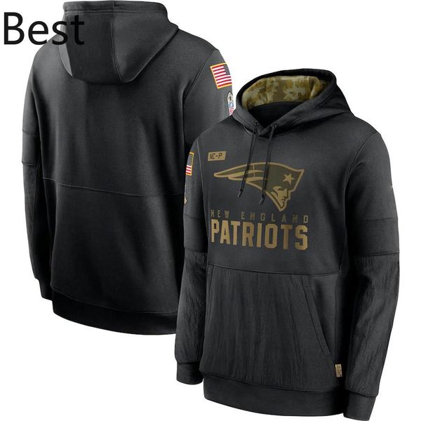 

new england patriots men woemn youth sweatshirt 2020 salute to service sideline performance pullover football hoodie black