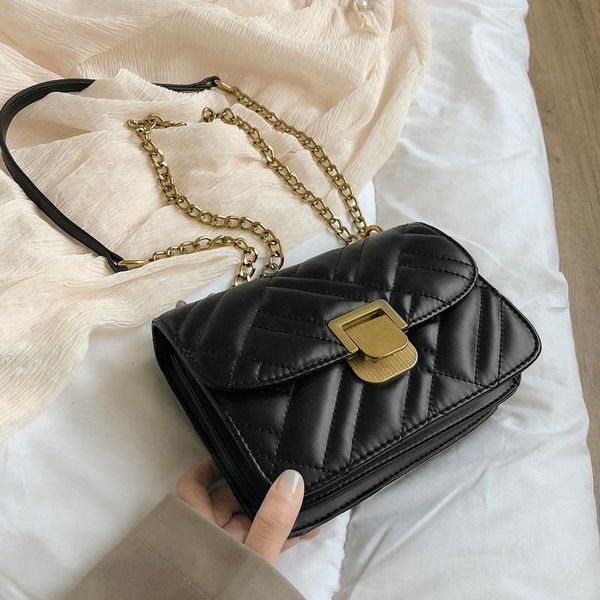 

2020 fashion women square bag metal buckle chain bag cossbody shoulder