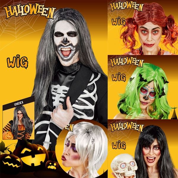 

jh3ew wig ghost festival witch prop halloween wig dress m46rw cover clown dress up funny props makeup party hair