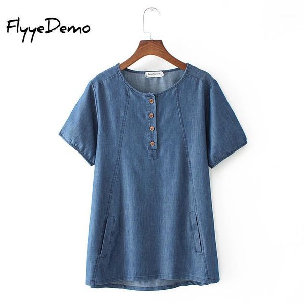 

2020 female t shirt ladies loose women's spring basic tee shirt blue jean jacket summer harajuku soft denim gothic plus size1, White