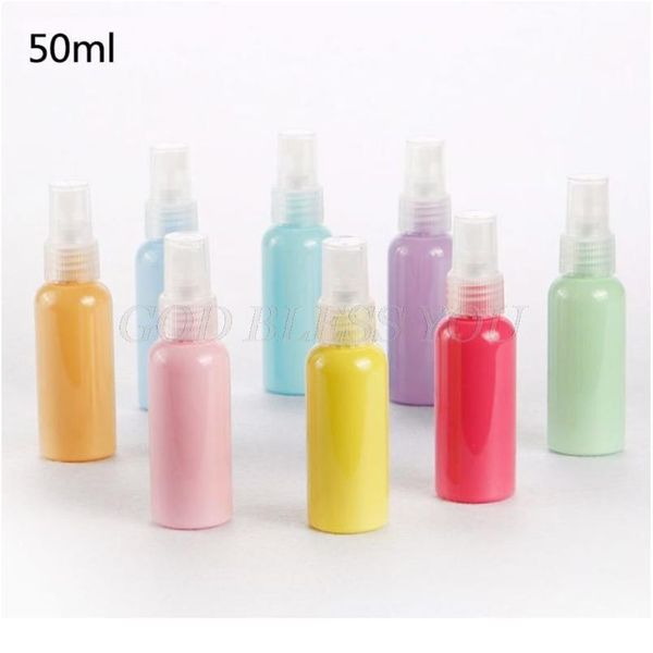 

50ml plastic refillable empty spray bottle sweet macaron candy color makeup water toner storage holder cosmetic containe bbywme