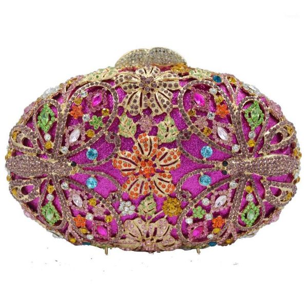 

evening bags women shoulder dragonfly decorate rhine stone manual inlay day bag1
