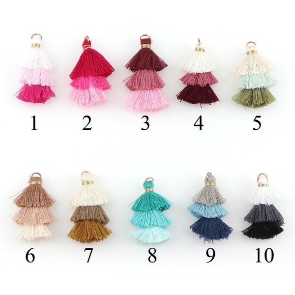 

6pc 3 layered tassel drop earring pendant charm jewelry accessories for keychain diy jewelry apparel making height 4cm h sqcwyf