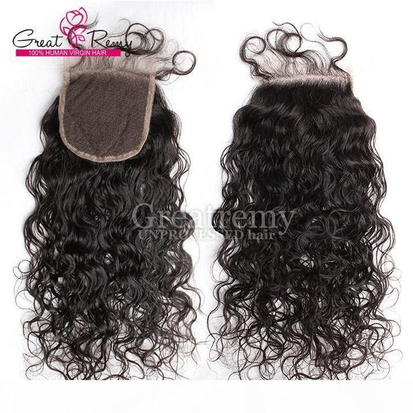 

10a donors malaysian virgin hair closure natural wave lace closure hair pieces 4x4 bleached knots human lace front closure, Black