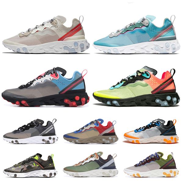 

react element 55 running shoes womens mens undercover 87 sneakers sail light bone royal tint volt racer pink trainer sports shoes