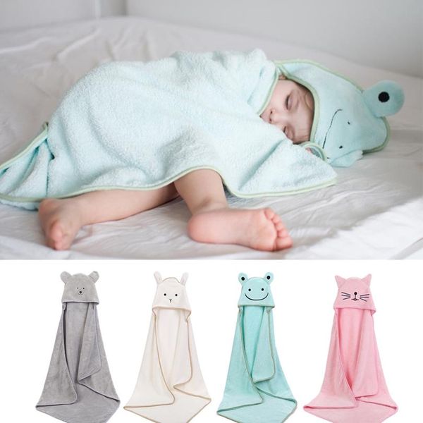 

baby poncho ванное полотенце бархат 90 * 90 см флисовый капюшон детские полотенца одеяло новорожденного ребенка с капюшоном полотенце младен
