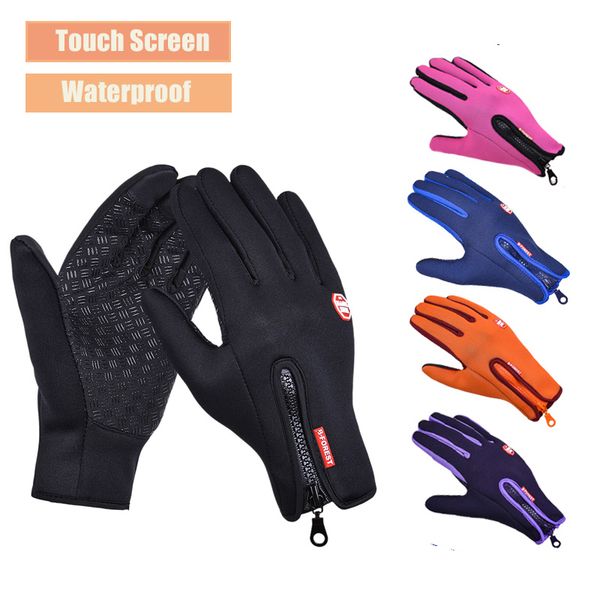 

full finger ski windser snowboard cycling for men women winter touch screen fishing gloves keep warm, Blue;gray