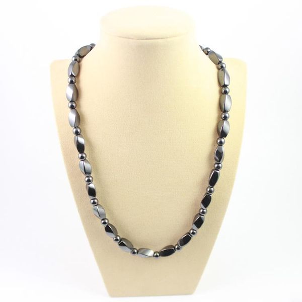 

fashion magnetic therapy magnetic hematite beads necklace mn1000, Silver