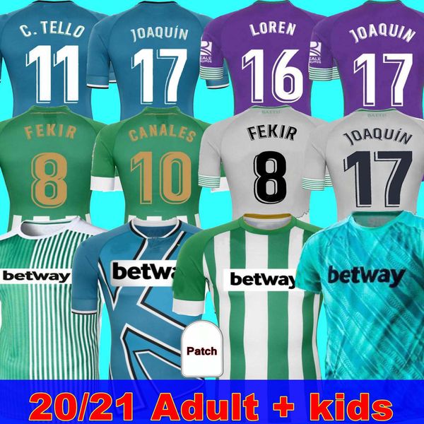 

man + kids 20 21 real betis football jersey joaquin loren boudebouz bartra home away 3rd 4th training suit commemorative edition fekir 8, Black;yellow