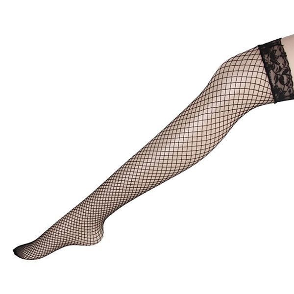 

2020 new mesh net women 2019 elastic leggings lace hollow fishnet thigh high stockings, Black;white