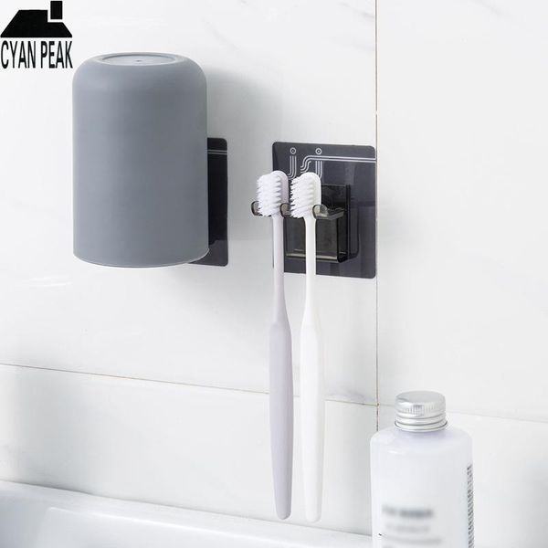 

bathroom accessories toothbrush holder with cup toothbrush holder suction hooks storage rack cup wall mount1