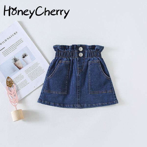 

new kids jeans half half-length short girls summer children 2020 baby girl skirt y200704
