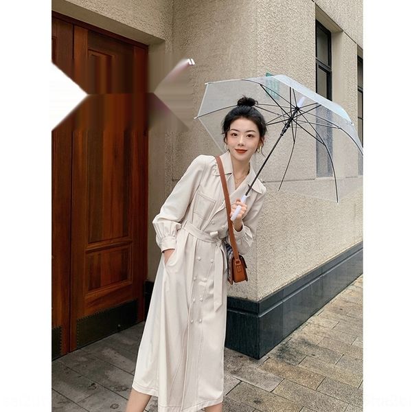 

cefjg deadly tenderness double simple women's autumn breasted coat dressatmosphere versatile intellectual dresswindbreaker tenderness d, Black;gray