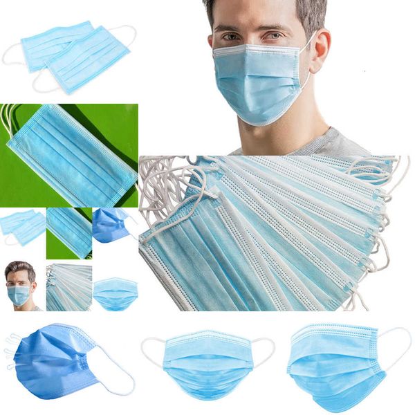 

disposable ear-loop mask protect dust 3 layer face health mouth masks cover 3-ply non-woven dis eeqe