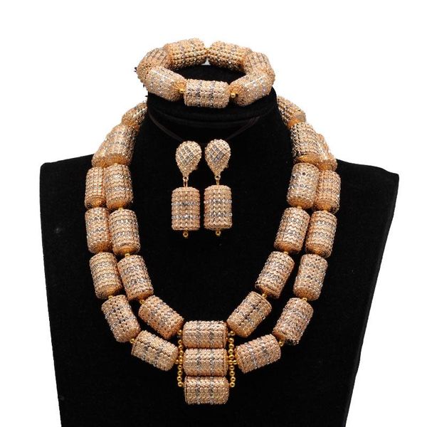 

2020 new african beads wedding jewelry set dubai gold beads pendant necklace jewelry set bride hxo2202, Silver