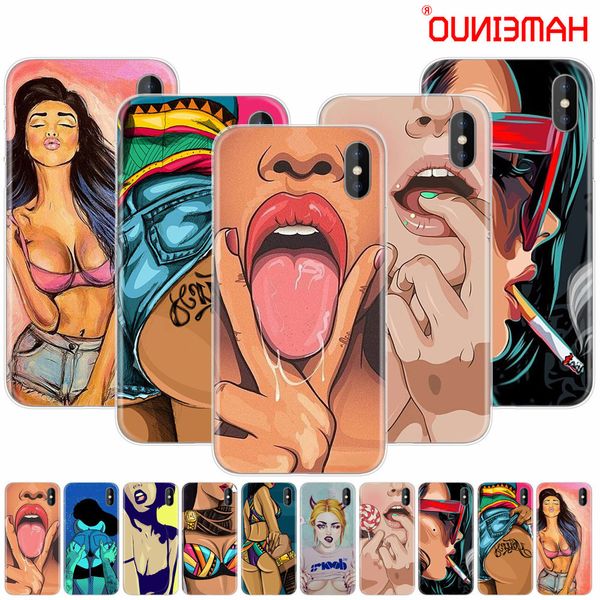 

hameinuo flirt girl cell phone cover case for iphone x 8 7 6 4 4s 5 5s se 5c 6s plus
